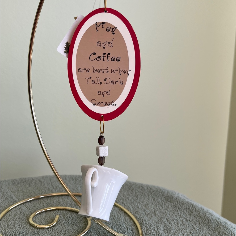 Coffee Themed Ornament with Mug Charm - Picture 2 of 10